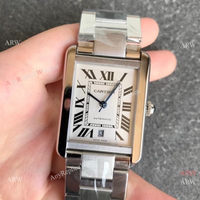 Best Replica Cartier Tank Solo Men Watch White Face